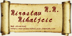 Miroslav Mihaljčić vizit kartica